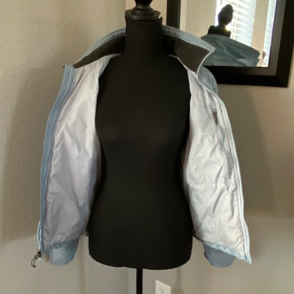 NORTH FACE Quilted Puffer Jacket Coat Light Blue Small - Picture 8 of 16